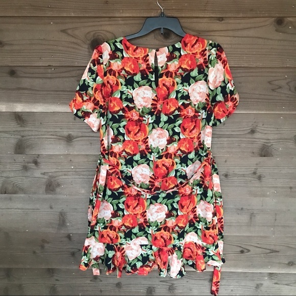 Collective Concepts Floral Scoop Neck S/S Dress M - Picture 4 of 8